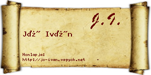Jó Iván névjegykártya
