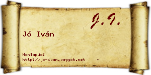Jó Iván névjegykártya
